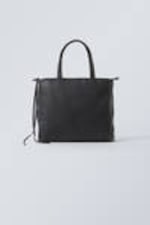 Dark - Medium Faux Leather Tote Bag - 0