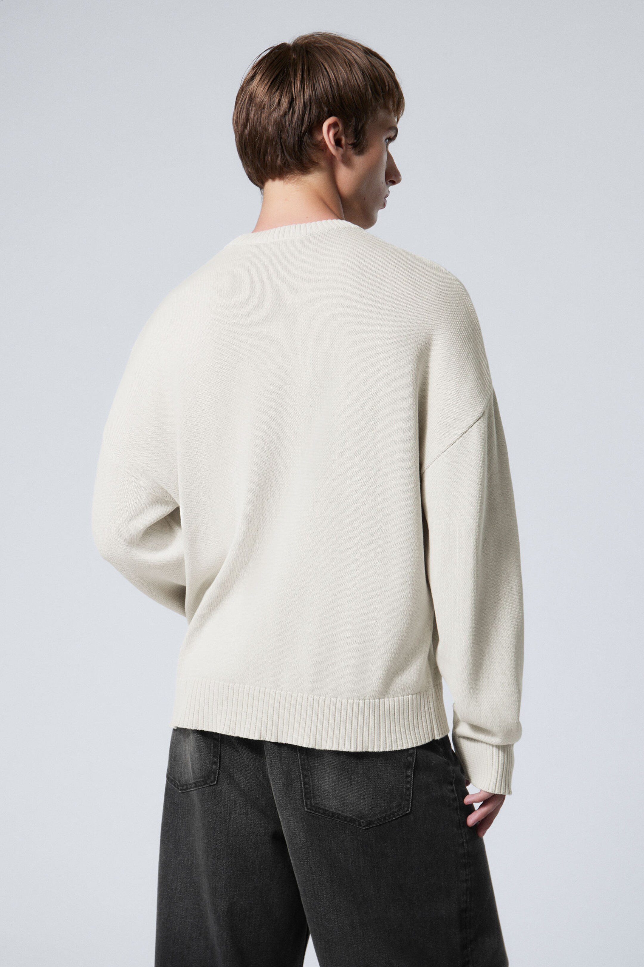 oversized knitted graphic sweater - Light Dusty Mole | Weekday NO