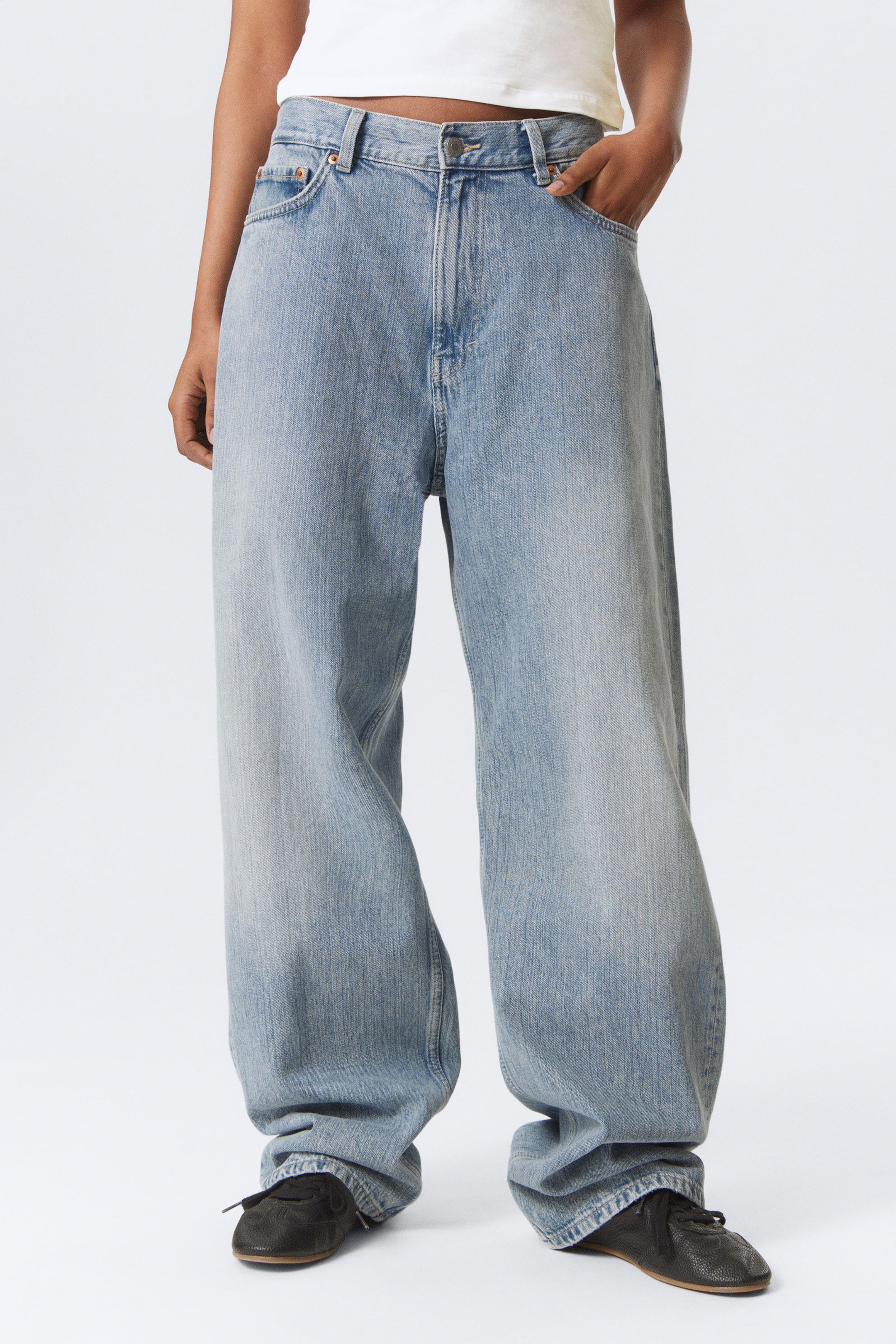 Blue Fade - Mittelblau - Galaxy Loose Straight Leg Jeans - 3