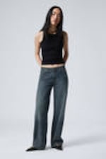 Lake Blue - Dunkelblau - Ample Low Waist Loose Wide Leg Jeans - 0