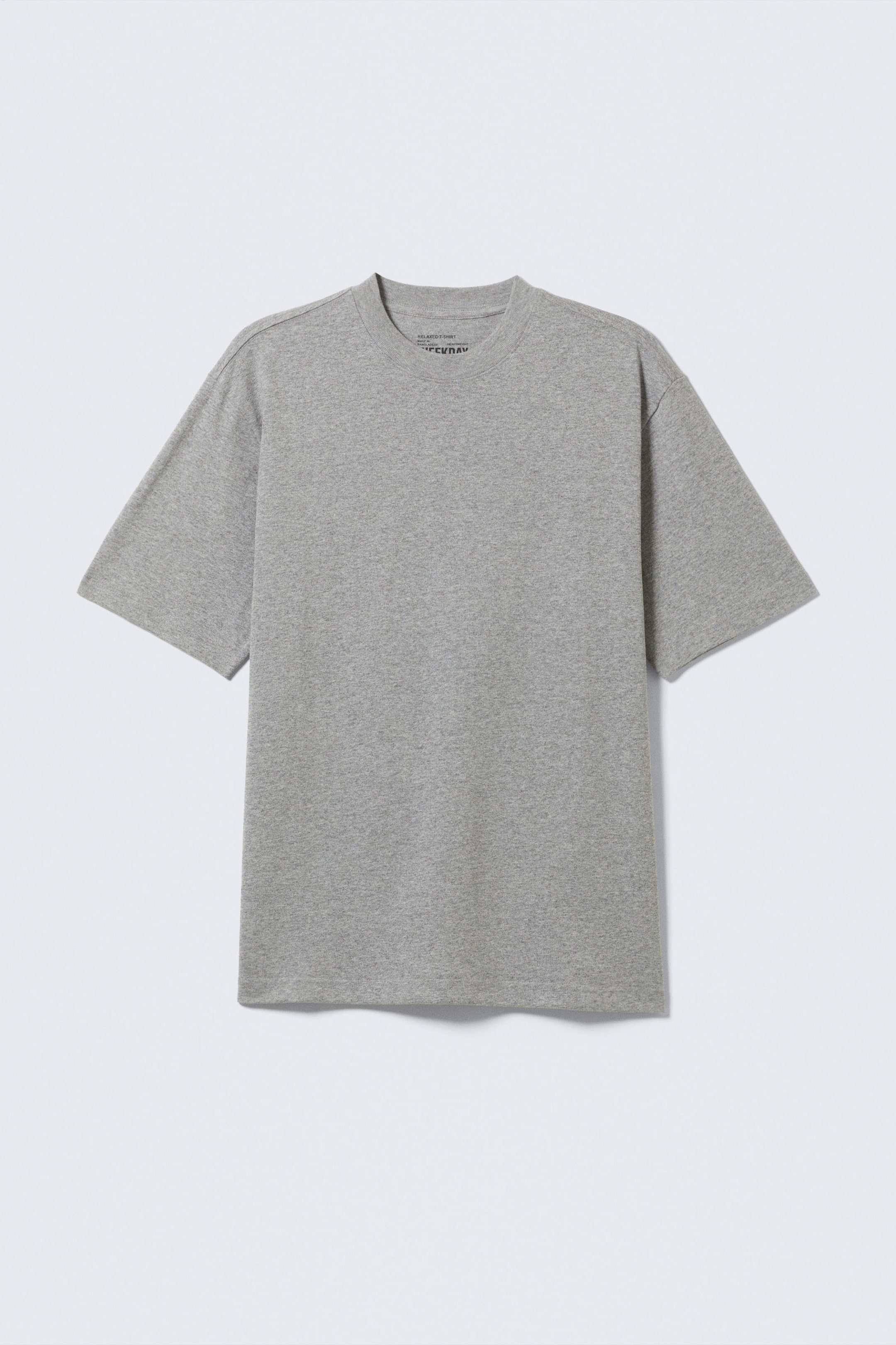 Grey Melange - Relaxed Fit Short-Sleeved Cotton T-shirt - 3