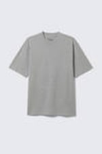 Grey Melange - Relaxed Fit Short-Sleeved Cotton T-shirt - 3