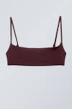 Dark Maroon - Scoop Neck Bikini Top - 0