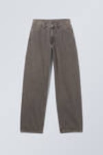 Clay Grey - Grau - Rail Mid Waist Loose Wide Leg Jeans - 2