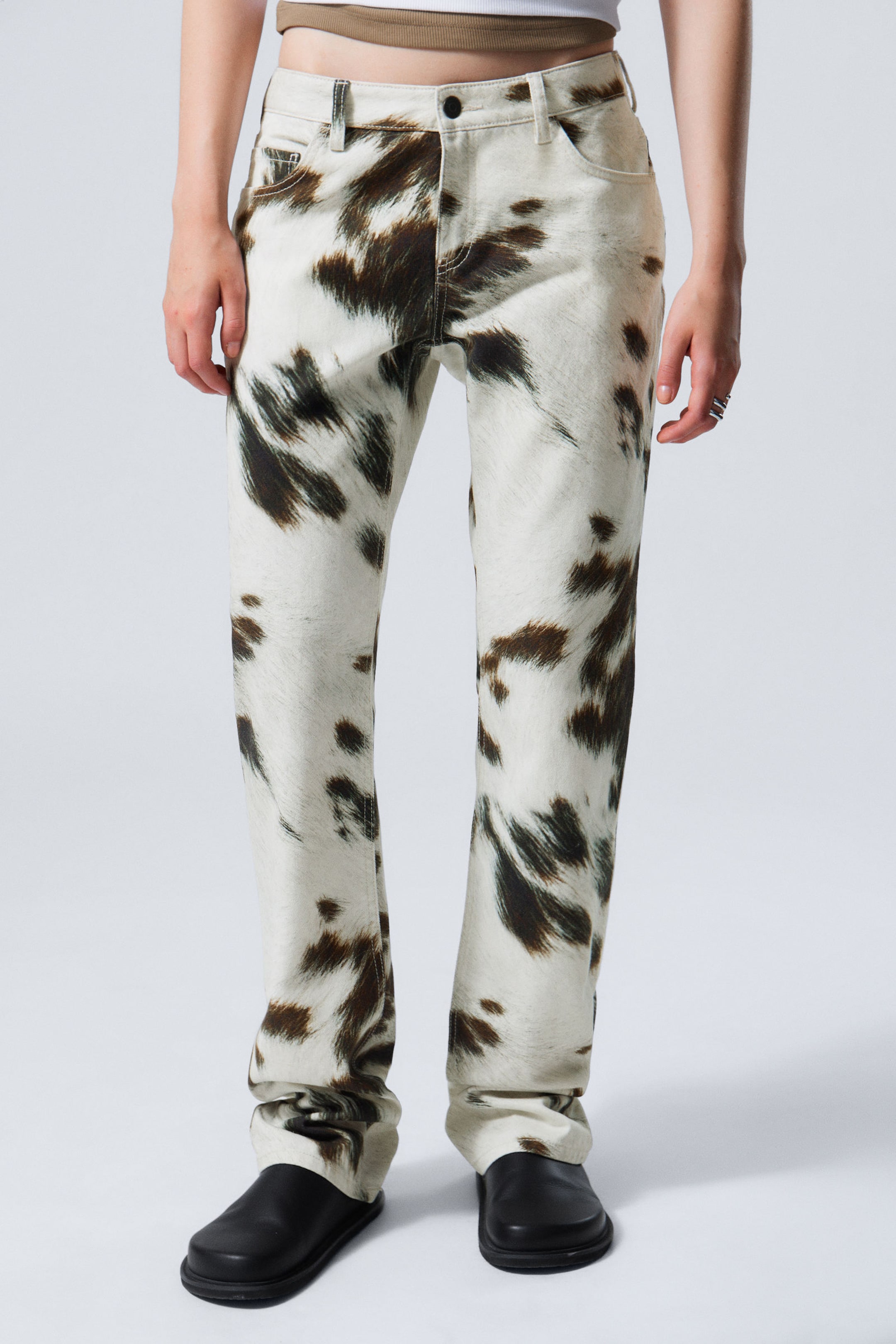 Low Cow Printed Twill Trousers