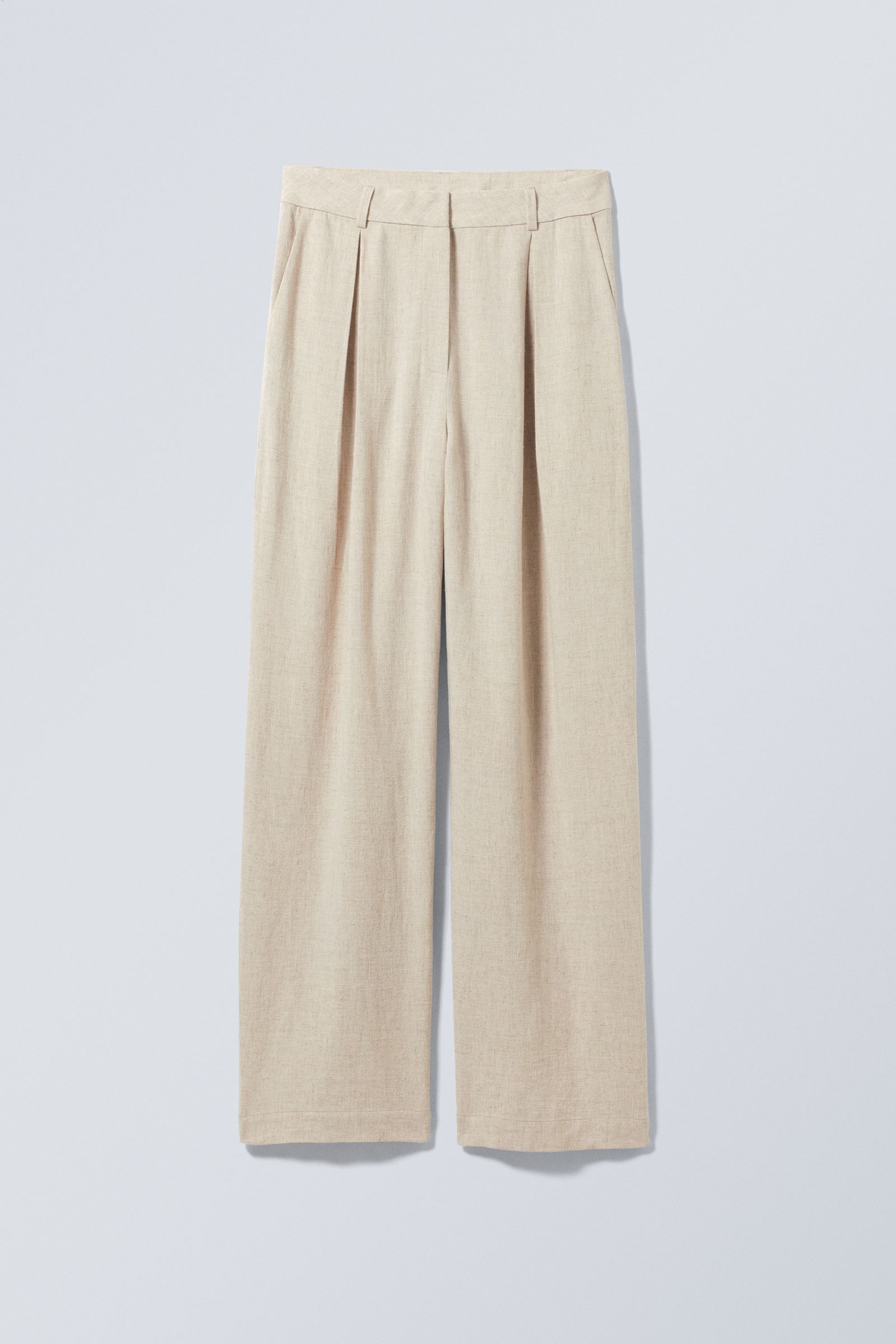 Light Beige - Lilah Linen Mix Trousers - 0