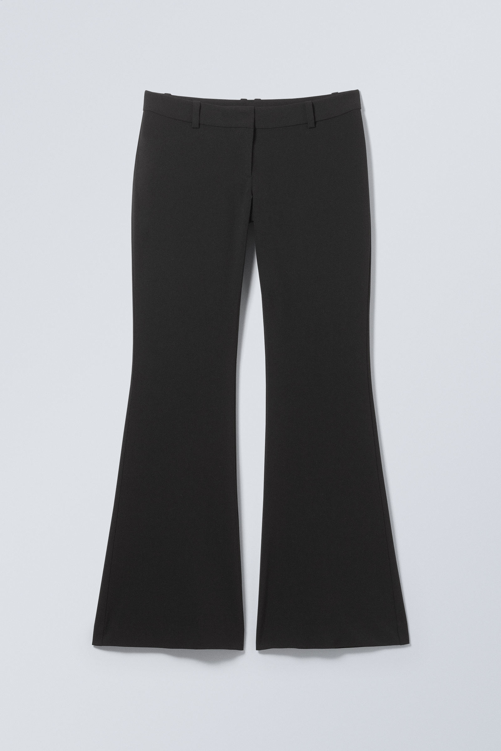 slim low waist flared suit trousers - Black | Weekday WW