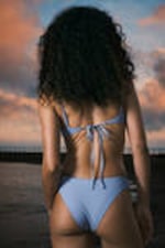 Light Blue - Strappy Bikini Top - 2