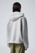 Grey Melange - Oversized Scuba Zip-Hoodie - 3