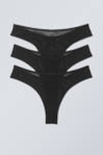 Black - 3-pack Bonnie Mesh Brazilian Briefs - 0