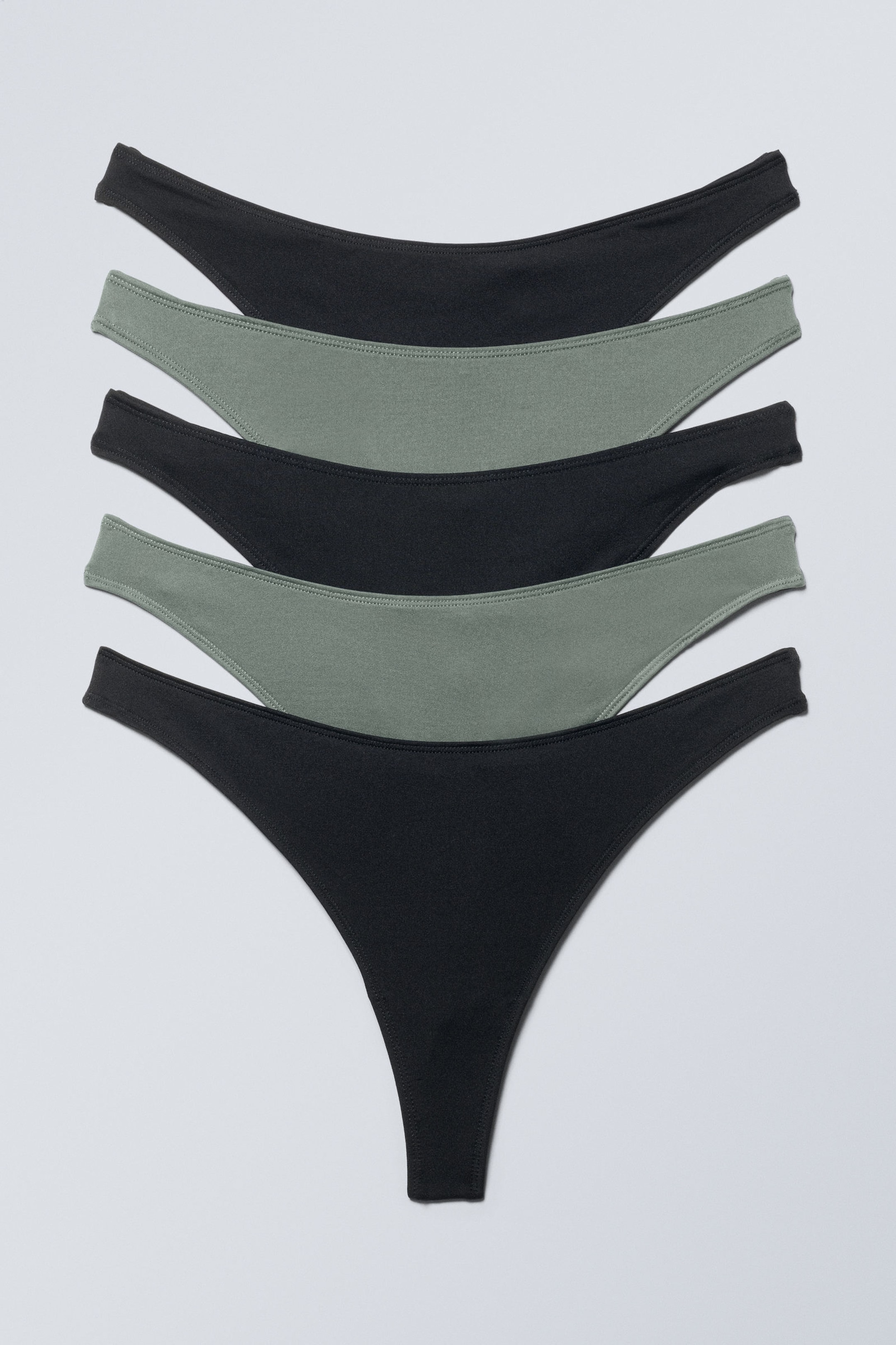 Black Khaki - 5-pack Soul thong - 0