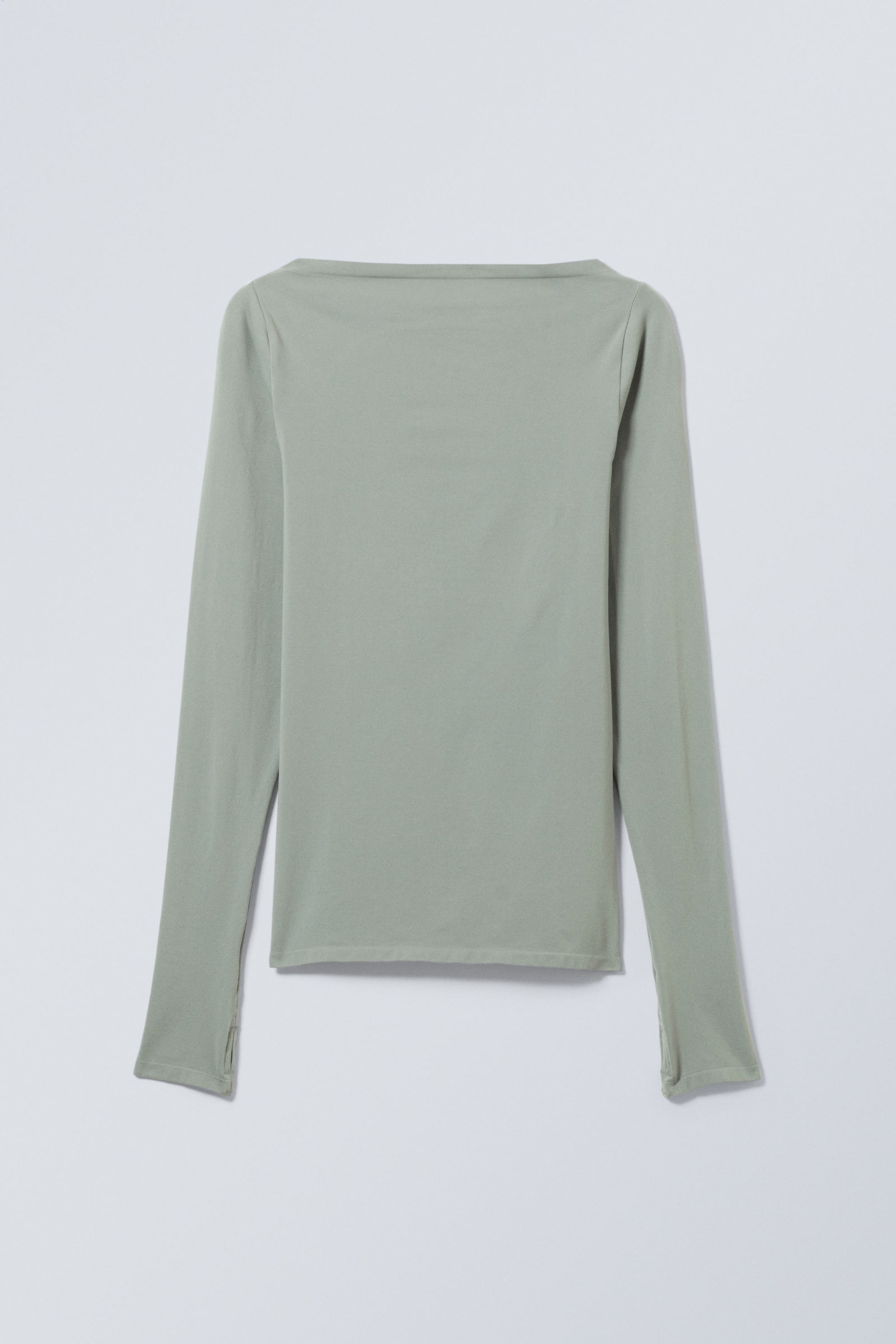 Dusty Green - Open Back Seamless Longsleeve Top - 2