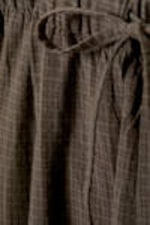 Checked Dark Mole - Checked Loose Cotton Trousers - 1