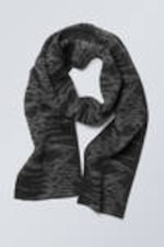 Black - Double Layered Jacquard-Knit Scarf - 1