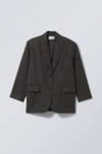 Dark Grey - Aiden Oversized Blazer - 0