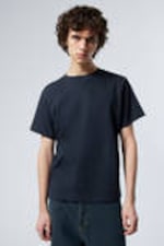 Dark Blue - Short Boxy Heavyweight T-shirt - 0