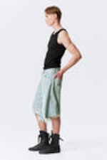 Schaumblau - Hellblau - Cosmos Loose Fit Denim Shorts - 6