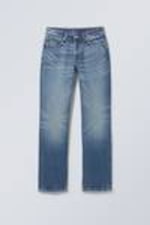 Wave Blue - Pin Mid Rise Regular Straight Leg Jeans - 0