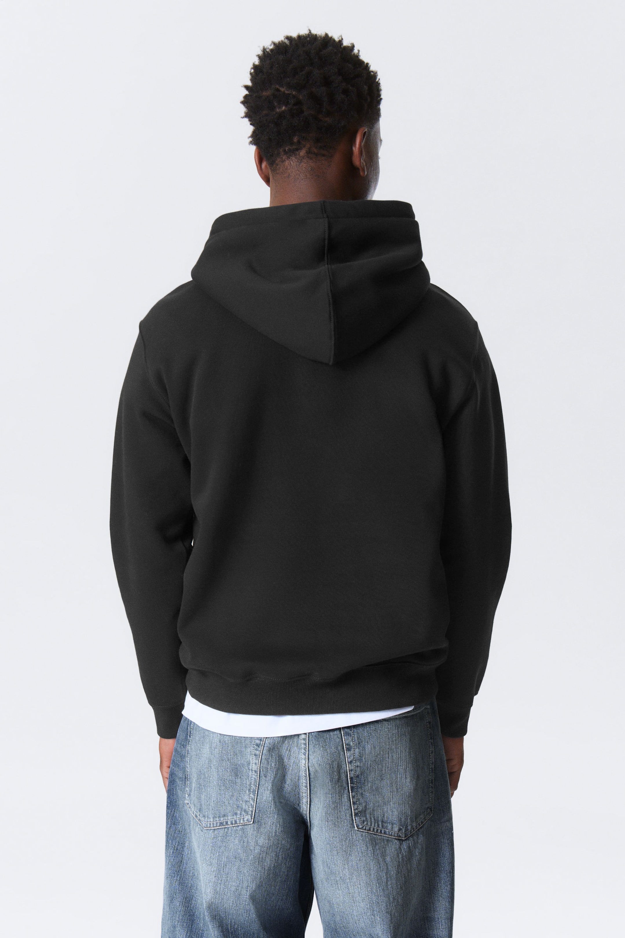 Schwarz - Klassischer, mittelschwerer Hoodie - 2