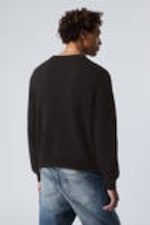 Black - Star Team - Regular Jacquard Knitted Graphic Sweater - 3