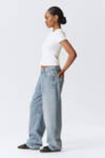 Blue Fade - Mittelblau - Galaxy Loose Straight Leg Jeans - 6