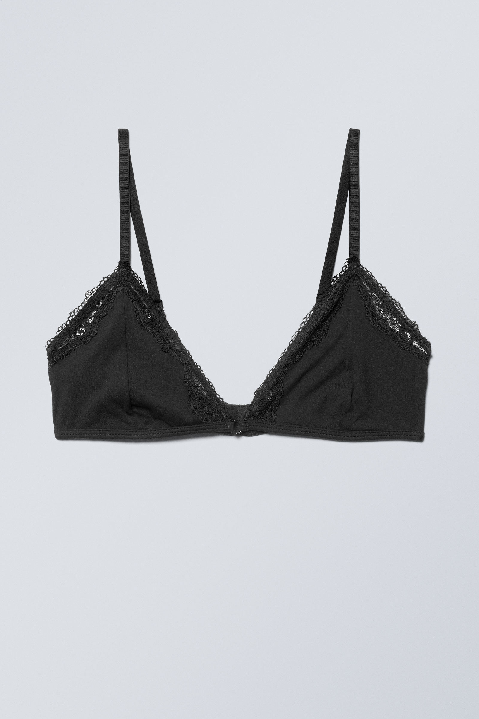 lace cotton trim bra - Black | Weekday WW