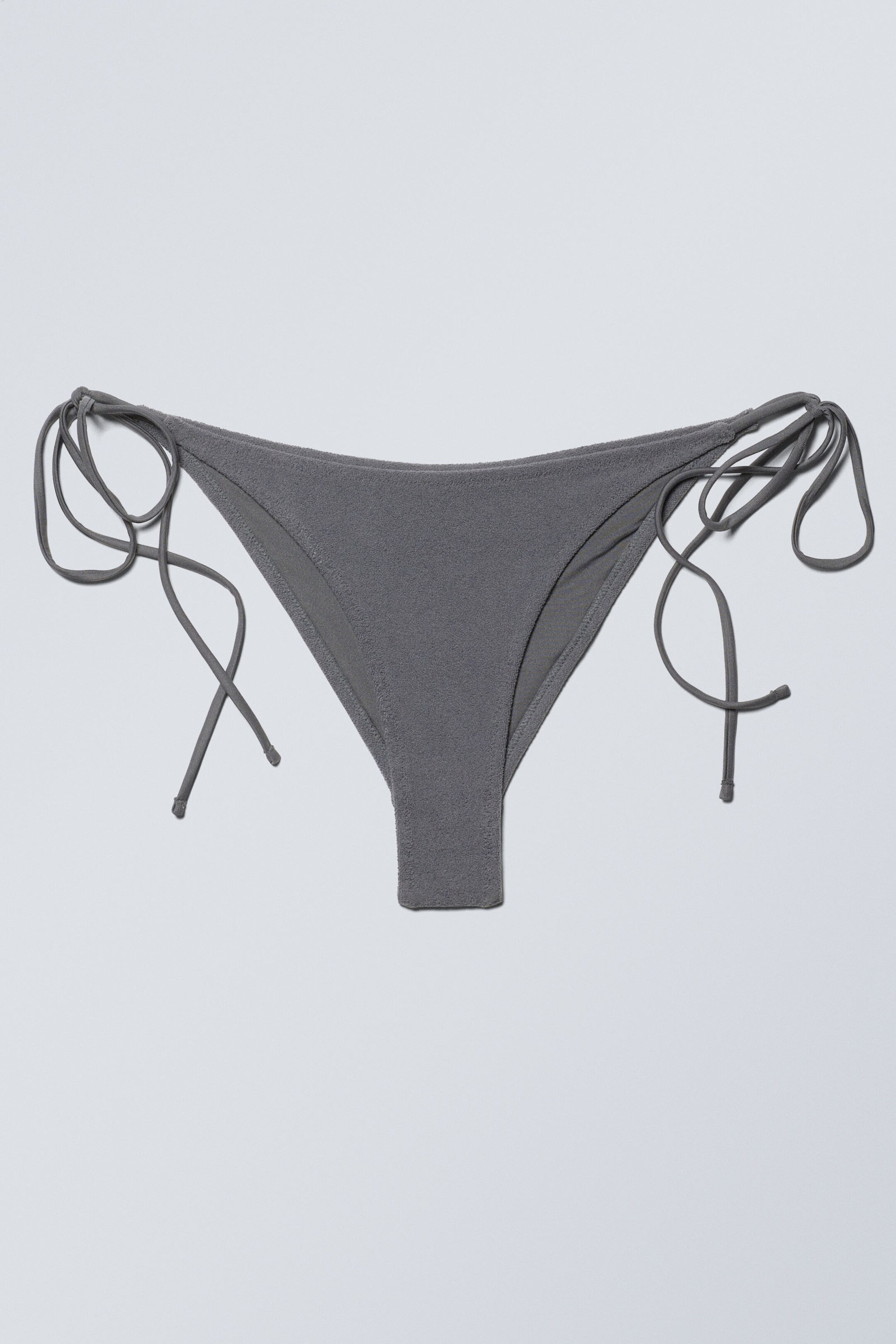 strappy towelling bikini bottoms Dark Grey Weekday GB