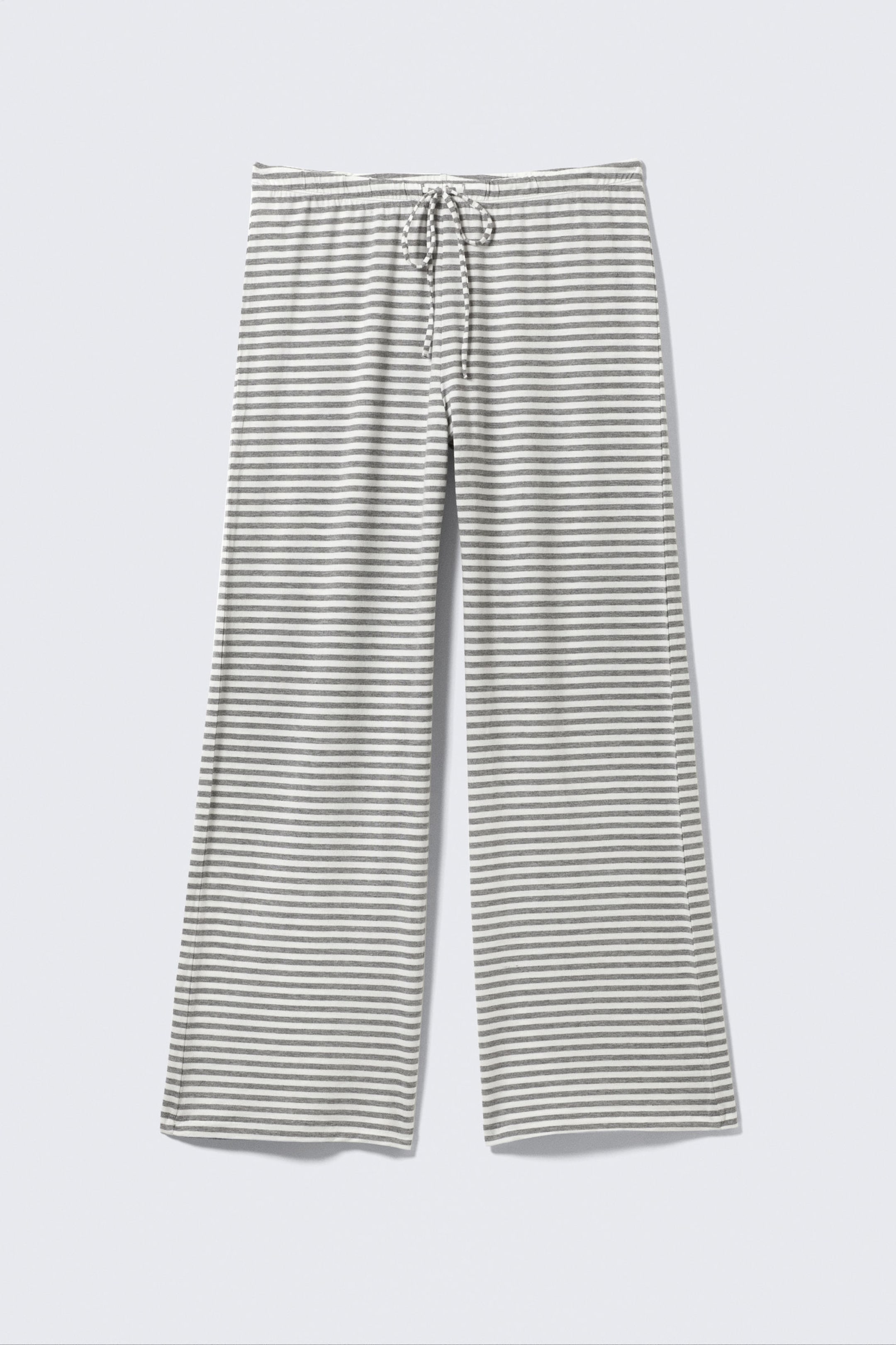 Graue & weiße Streifen - Weit geschnittene Lyocell-Hose zum Hineinschlüpfen - 3