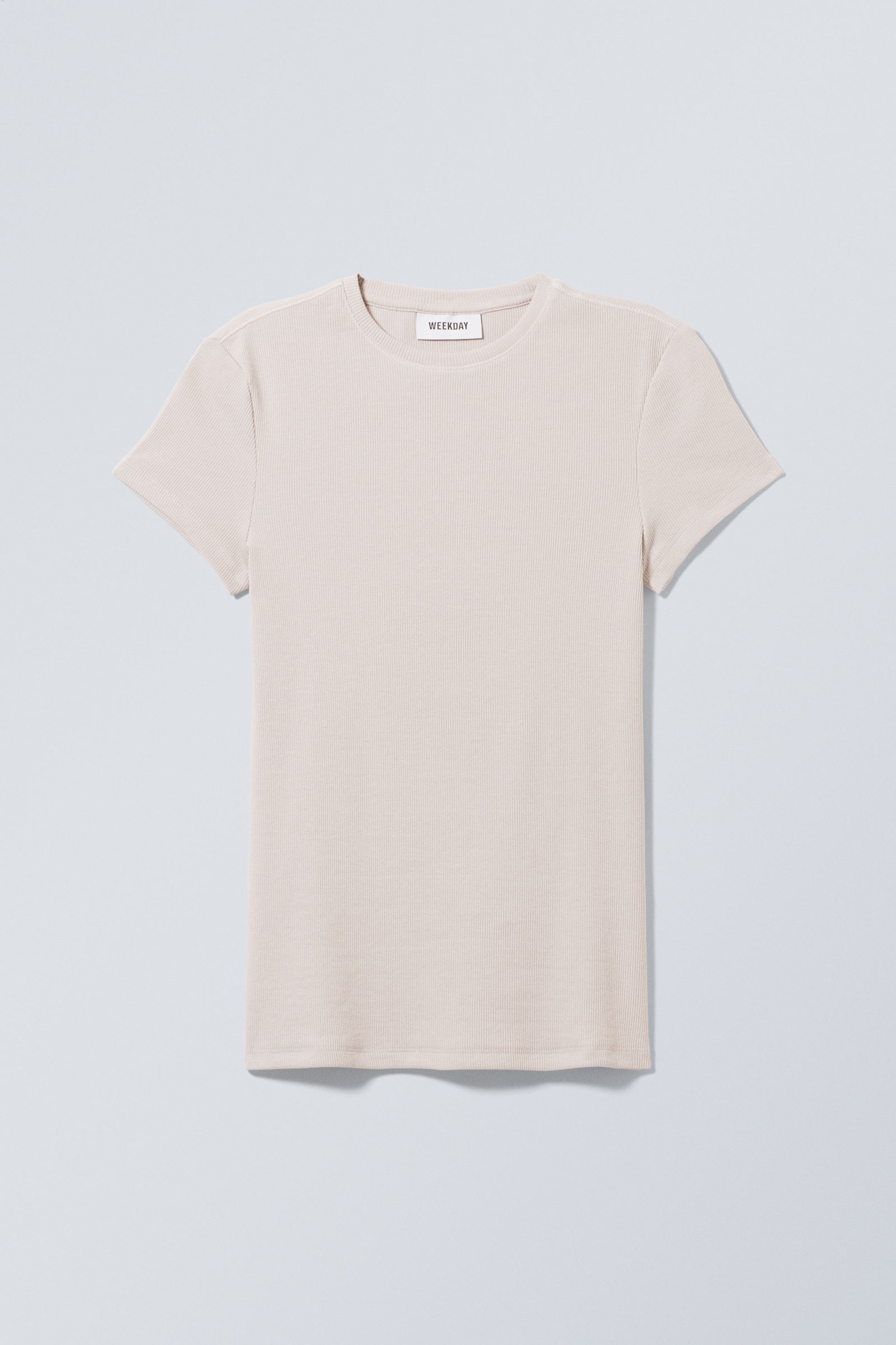 Light Dusty Grey - Close Fitted Rib T-Shirt - 0