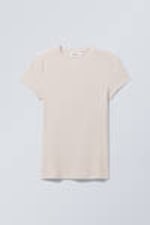 Light Dusty Grey - Close Fitted Rib T-Shirt - 0