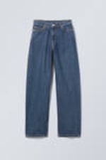 Current Blue - Donkerblauw - Rail Mid Waist Loose Wide Leg Jeans - 0