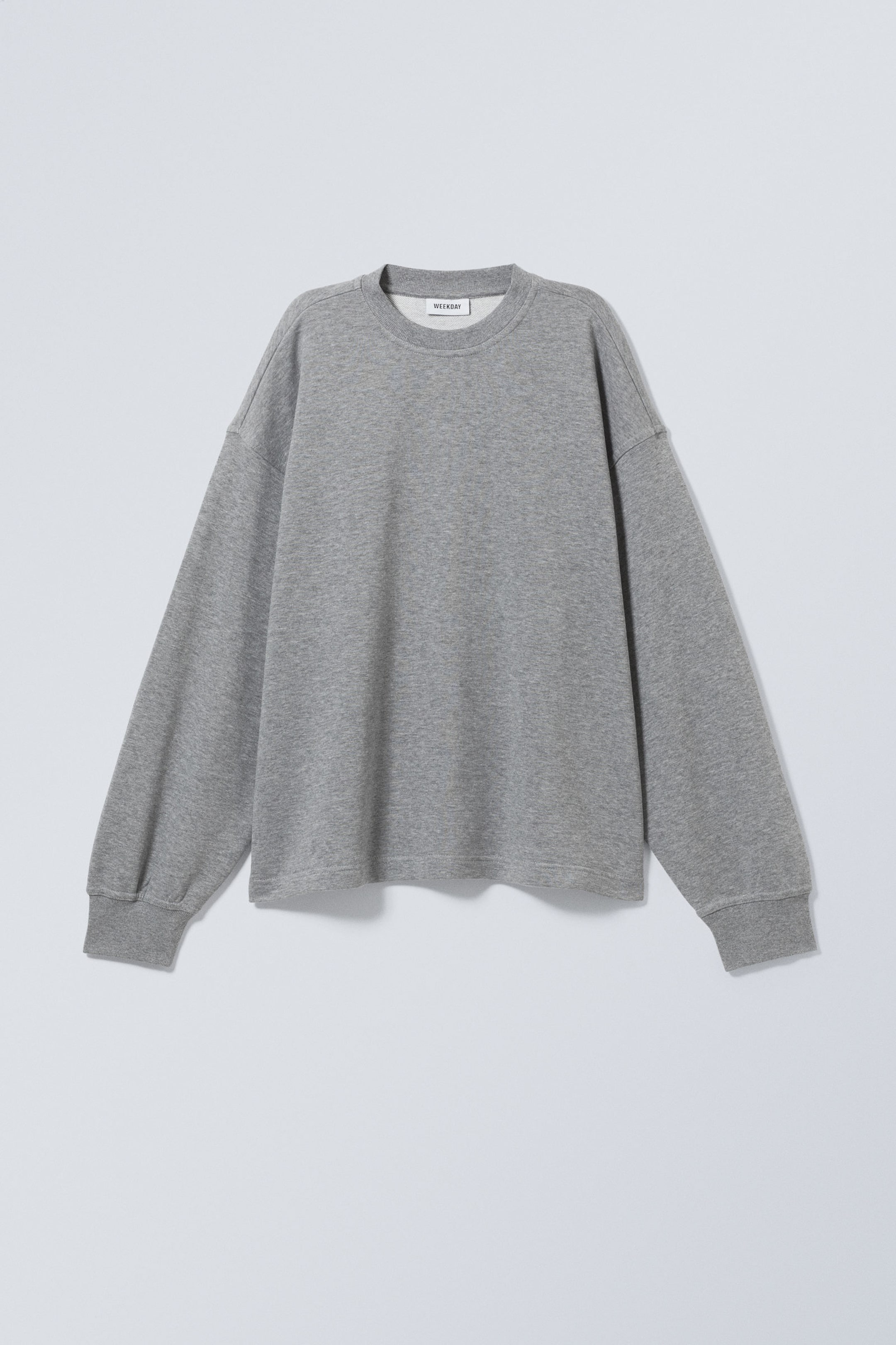 Zacht middengrijs - Boxy sweatshirt met ronde hals - 0