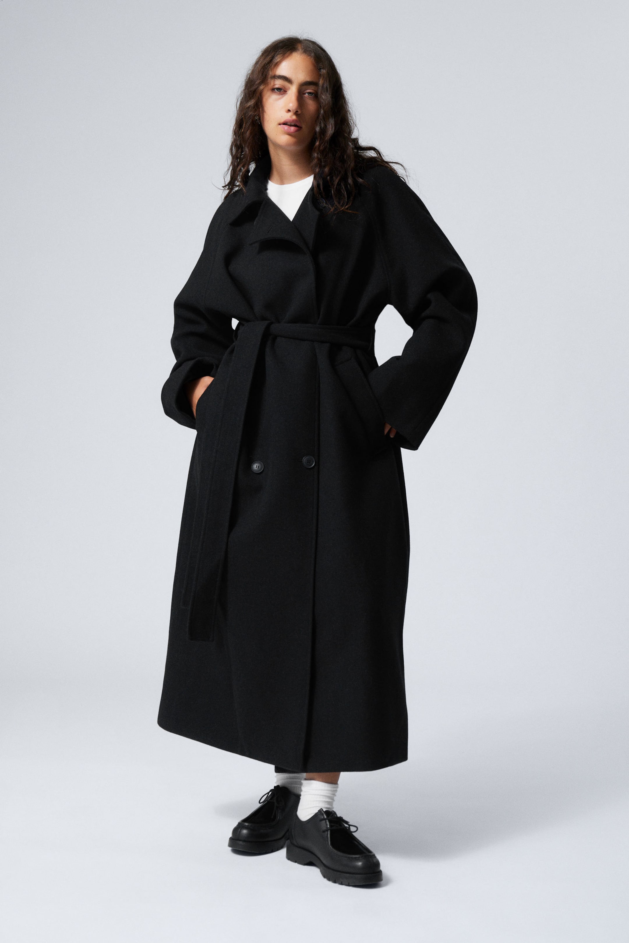 #272628 - Oversized Double-Breasted Wool-Blend Coat - 1