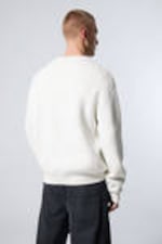 White - Fantazy Fussball Club - Regular Jacquard Knitted Graphic Sweater - 3