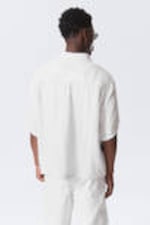 White - Oversized Structured Short Sleeve Shirt - 2
