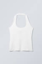 White - Astrid Halterneck Top - 0