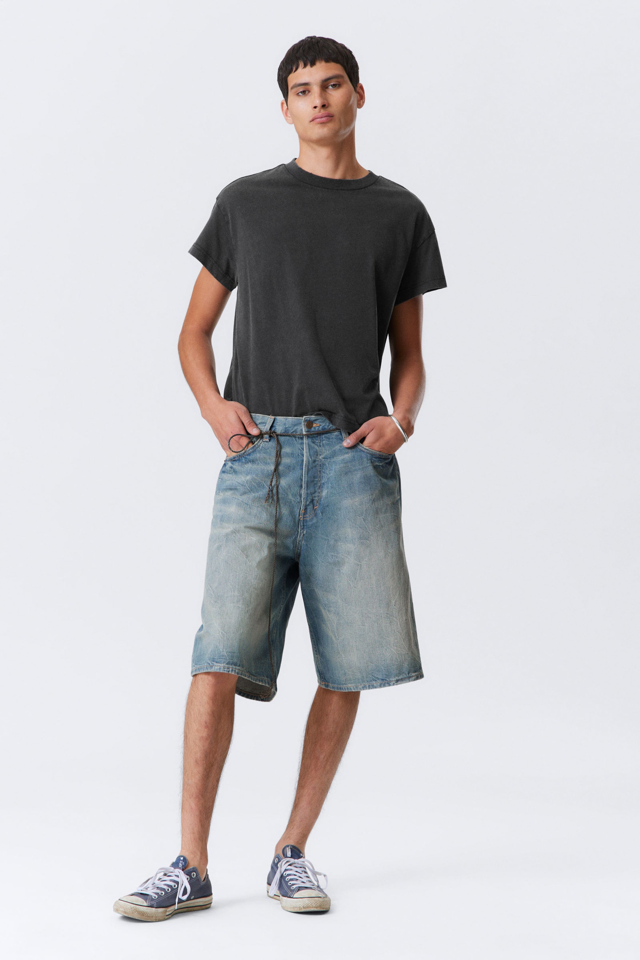 Cyan Dust - Mittelblau - Lockere Baggy-Jeansshorts Astro - 2