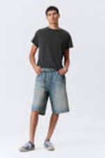 Cyan Dust - Mittelblau - Lockere Baggy-Jeansshorts Astro - 2