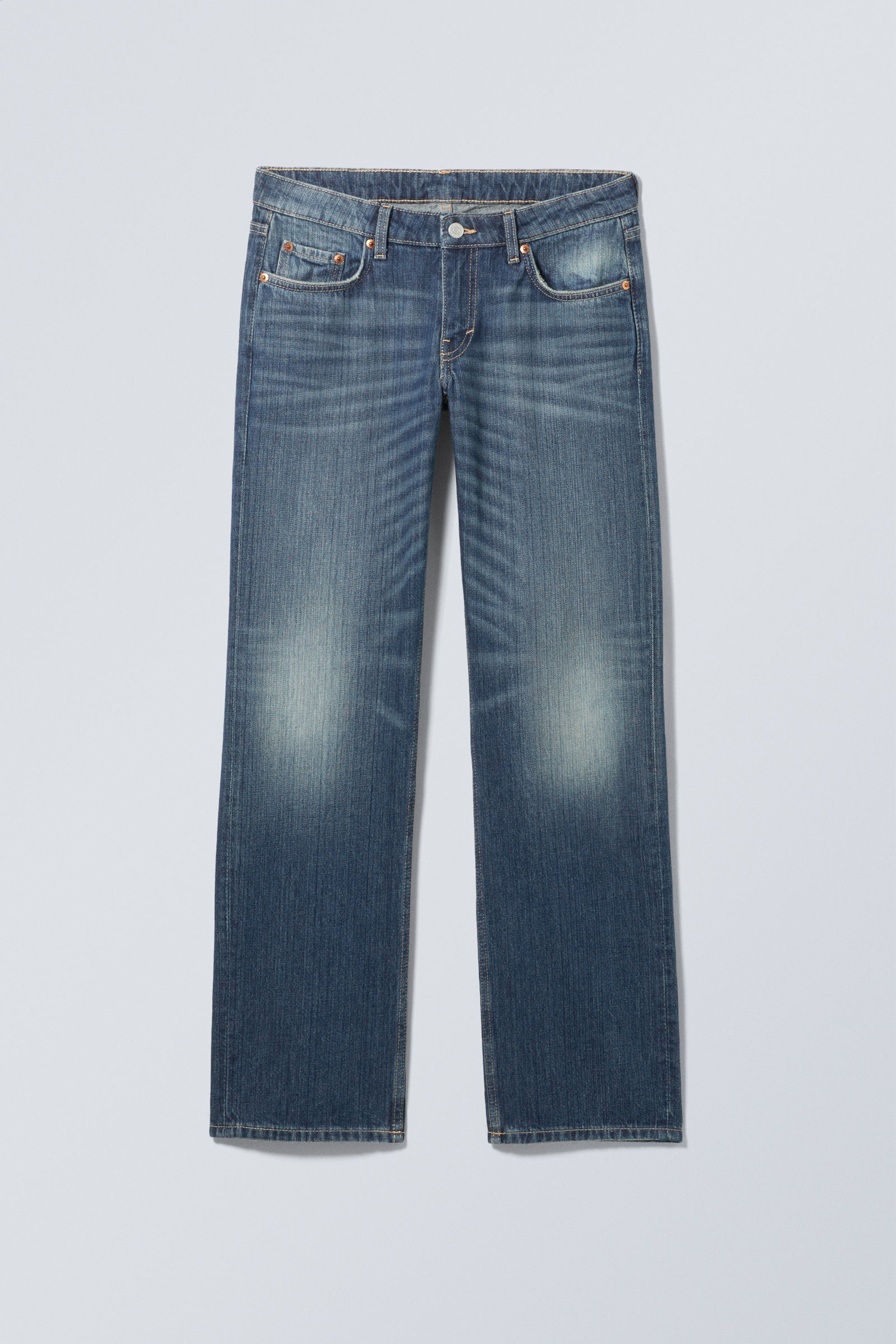 Mine Blue - Mittelblau - Arrow Low Waist Regular Straight Leg Jeans - 2