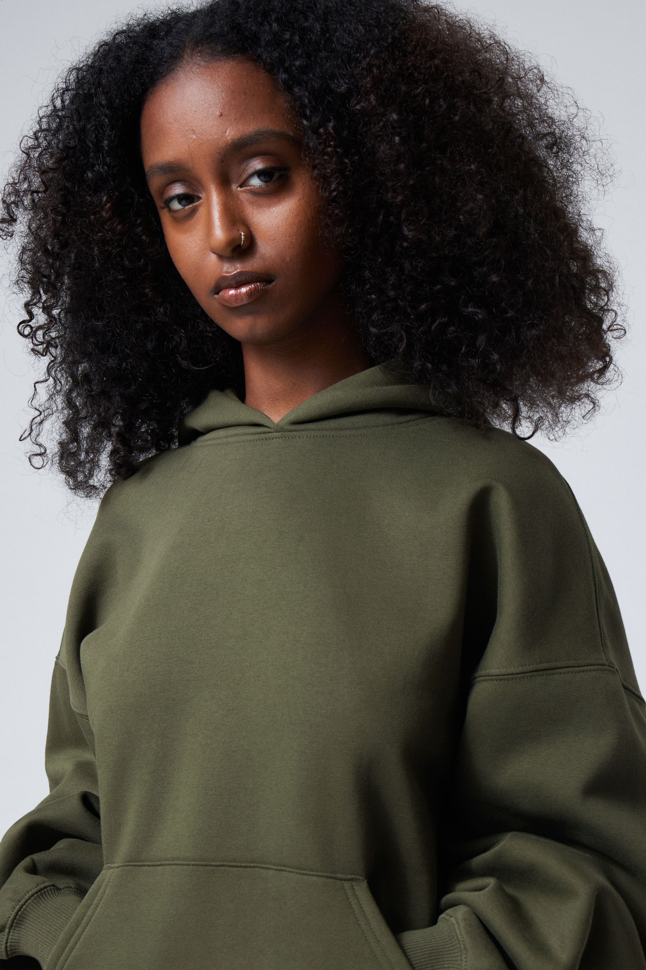 Dark Khaki Green - Oversized Heavyweight Hoodie - 1