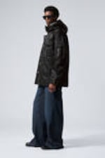 Zwart - Gewatteerd nylon parka-jack - 2