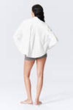 White - Cropped Cotton Poplin Shirt - 3