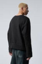 Washed Black - Short Distressed Sweatshirt - 3