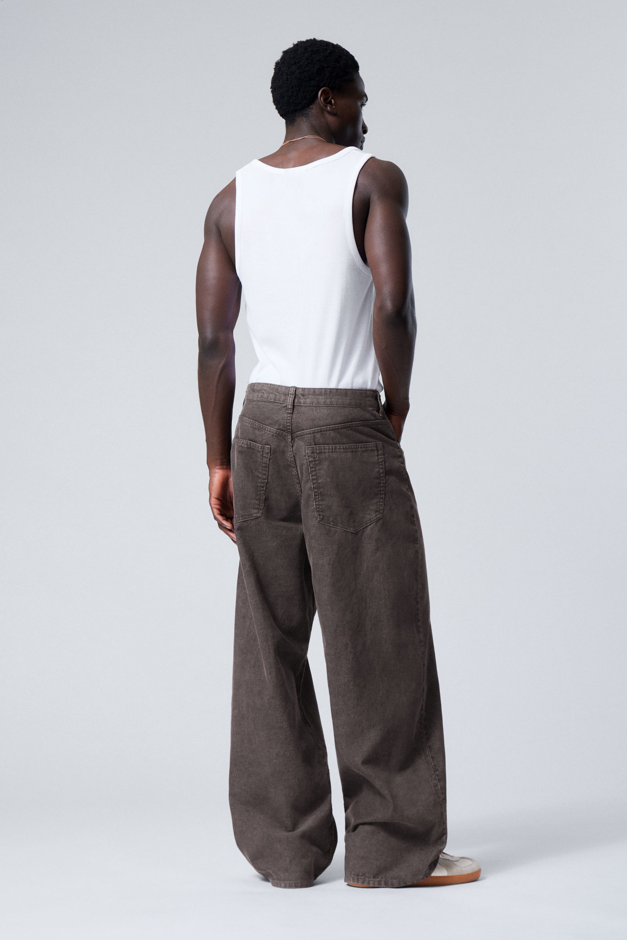 Washed Dark Brown - Astro Loose Baggy Corduroy Trousers - 6