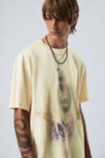 Dusty Beige - Oversized Graphic Printed T-shirt - 1