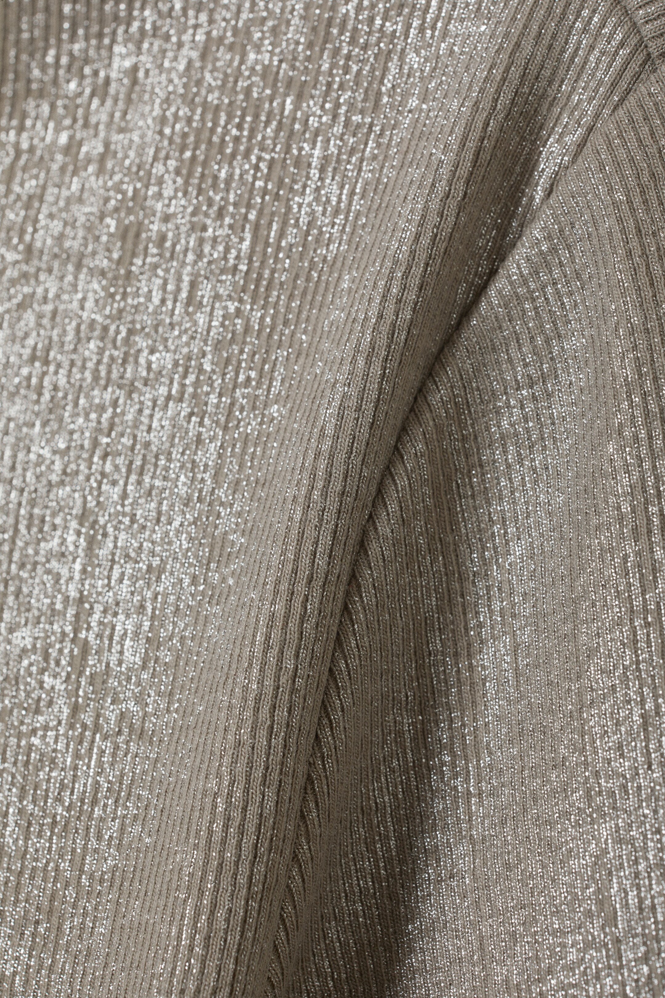 ribbed metallic long sleeve top - Dusty Metallic Mole