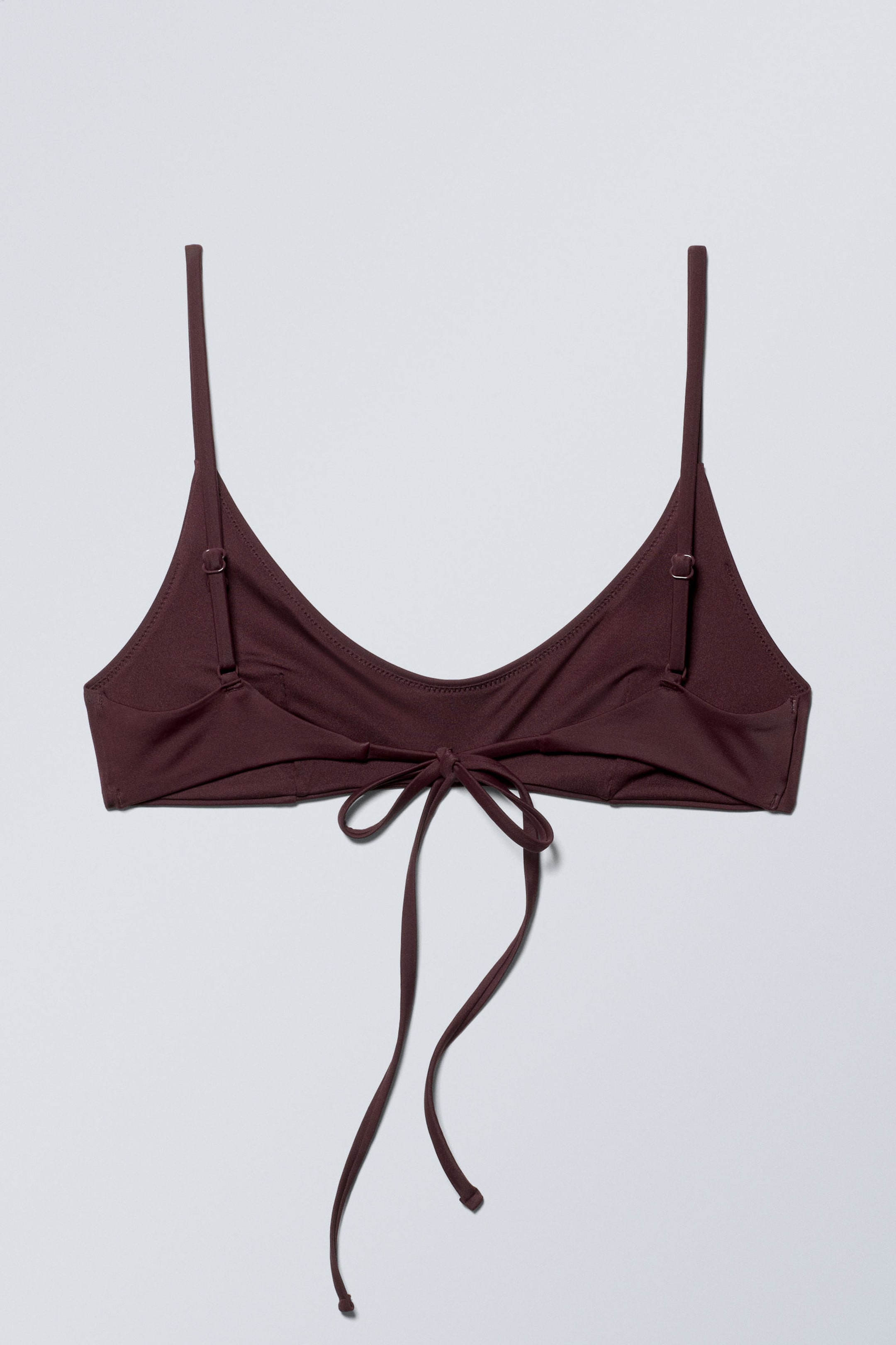 Dark Maroon - Strappy Bikini Top - 1