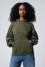 Dark Khaki Green - Oversized Heavyweight Hoodie - 0