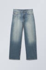 Jackpot Blue - Medium Blue - Sphere Low Rise Loose Straight Leg Jeans - 0