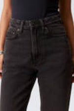 Echo Black - Black - Rowe Super High Waisted Regular Straight Leg Jeans - 1